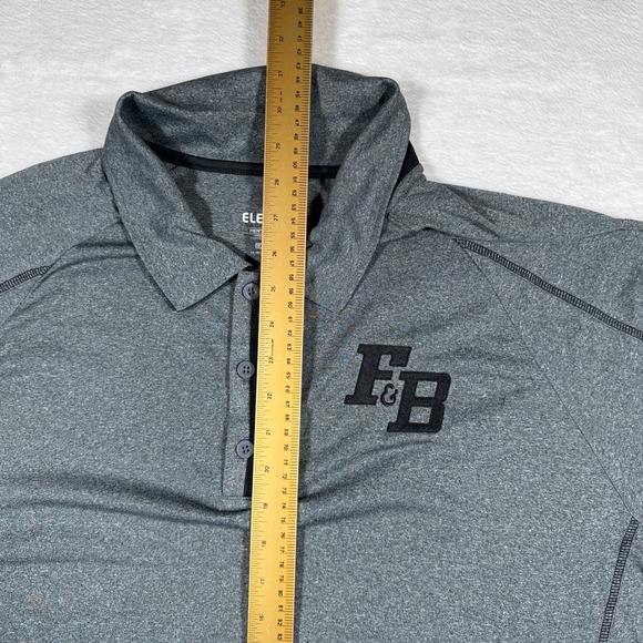Elevate Mens F&B Logo Polo Shirt Gray XL Short Sleeve Performance Golf - Picture 5 of 6